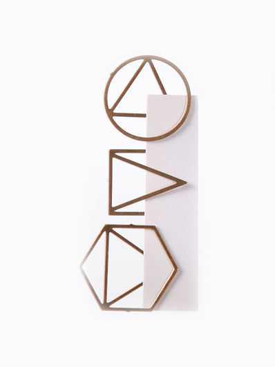 Brass geometric paperclips